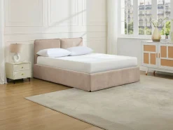 Vente-unique Cama Con Canapé|Cama Adulto|Cama canapé con funda extraíble 140 x 190 cm en tela + colchón - TENESE