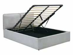 Vente-unique Cama Con Canapé|Cama canapé con funda extraíble queen size 160 x 200 cm de tela + colchón - TENESE