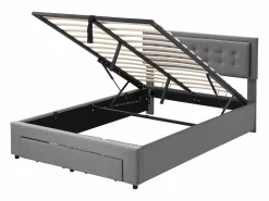 Cama canapé de 140 x 190 cm con 2 cajones y cabecero - Terciopelo - Color^Merax New