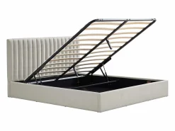 Vente-unique Cama Con Canapé|Cama Con Almacenaje|Cama canapé king size 180 x 200 cm en tela - SARANELI