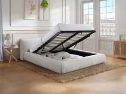 Vente-unique Cama Con Almacenaje|Cama canapé king size 180 x 200 cm de tela color - MIRSIO