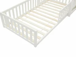 Vente-unique Cama casa 90 x 190 cm de pino y MDF en color - VARLAINE Blanco Sale