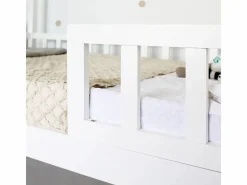 Cama casita con barandilla + cama de arrastre madera 90x190cm Blanco Hot