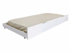 Cama casita con barandilla + cama de arrastre madera 90x190cm Blanco Hot
