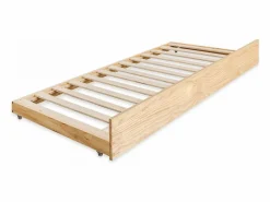Cama Montessori|Cama casita con barandilla + cama de arrastre madera pino 90x190cm