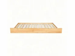 Cama Montessori|Cama casita con barandilla + cama de arrastre madera pino 90x190cm