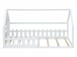Cama casita infantil 90x200 cm - con barrotes de seguridad - Estructura de madera blanca - Estilo escandinavo limpio (sin colchón)^Hauss Spole Clearance