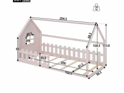 Cama casita infantil 90x200 cm con barrotes – (sin colchón)^Hauss Spole Discount
