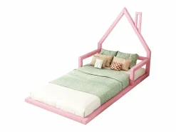 Hauss Spole Cama Montessori|Cama casita infantil 90x200 cm, en pino con base, diseño casa, fácil de montar (sin colchón)