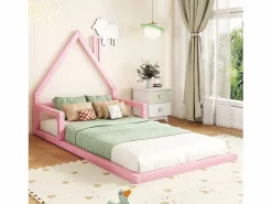 Hauss Spole Cama Montessori|Cama casita infantil 90x200 cm, en pino con base, diseño casa, fácil de montar (sin colchón)