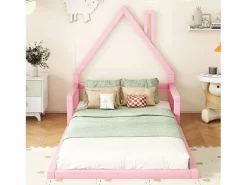 Hauss Spole Cama Montessori|Cama casita infantil 90x200 cm, en pino con base, diseño casa, fácil de montar (sin colchón)
