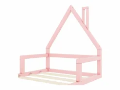 Hauss Spole Cama Montessori|Cama casita infantil 90x200 cm, en pino con base, diseño casa, fácil de montar (sin colchón)