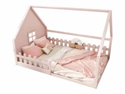 Hauss Spole Cama casita infantil 140x200 cm con barreras de seguridad, (sin colchón) Rosa Clearance