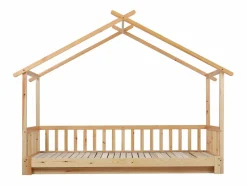 Cama casita infantil 90/180x200 cm con cama nido, acabado madera natural clara, sin colchón^Hauss Spole Sale