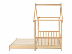 Cama casita infantil 90/180x200 cm con cama nido, acabado madera natural clara, sin colchón^Hauss Spole Sale
