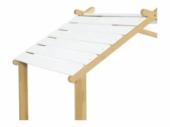 Cama casita infantil 90x190cm - con somier de láminas - diseño de cabaña de troncos - Madera maciza + MDF - Natural^ModernLuxe Discount