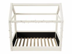ModernLuxe Cama casita 90x200cm - con tira de luz LED - Diseño de techo - MDF - (colchón no incluido) Beige Outlet