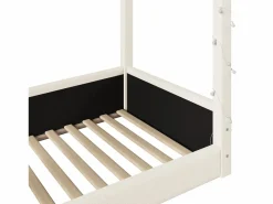 ModernLuxe Cama casita 90x200cm - con tira de luz LED - Diseño de techo - MDF - (colchón no incluido) Beige Outlet