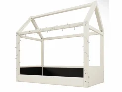 ModernLuxe Cama casita 90x200cm - con tira de luz LED - Diseño de techo - MDF - (colchón no incluido) Beige Outlet