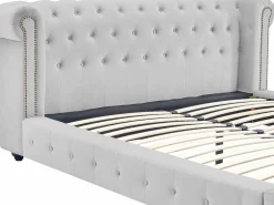 Cama chesterfield 180 x 200 cm pana - TONGERLA^Vente-unique Discount