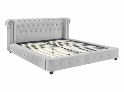 Vente-unique Cama Terciopelo|Cama chesterfield 160 x 200 cm pana - TONGERLA
