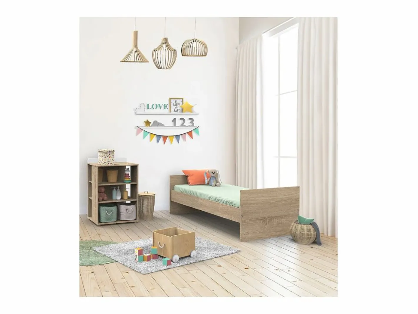 Sauthon Cama combinada 120x60cm convertible en 90x190cm Blanco