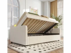 Merax Cama Diván|Cama con almacenaje - 90 x 200 cm - sofá cama con LED - sin colchón - terciopelo + MDF -