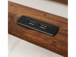 Cama con almacenaje de lino 180x200 cm con LED y puertos USB - somier -^ModernLuxe Discount