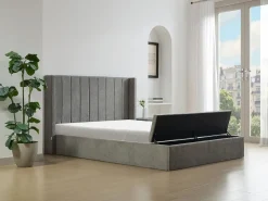 Cama con almacenamiento de 180 x 200 cm con banco en tela color + colchón - DOUINO^Vente-unique New