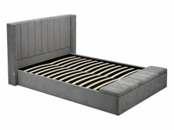 Cama con almacenamiento de 180 x 200 cm con banco en tela color + colchón - DOUINO^Vente-unique New