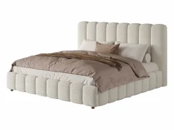 ModernLuxe Cama Terciopelo|Cama Con Canapé|Cama con almacenamiento tapizada 200x200cm - con somier de láminas - Tela rizada - ​ (sin colchón)