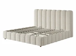 ModernLuxe Cama Terciopelo|Cama Con Canapé|Cama con almacenamiento tapizada 200x200cm - con somier de láminas - Tela rizada - ​ (sin colchón)