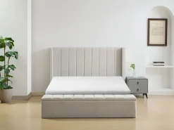 Cama con baúl 160 x 200 cm con banco en tela color - DOUINO^Vente-unique Discount