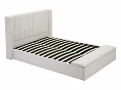 Cama con baúl 160 x 200 cm con banco en tela color - DOUINO^Vente-unique Discount