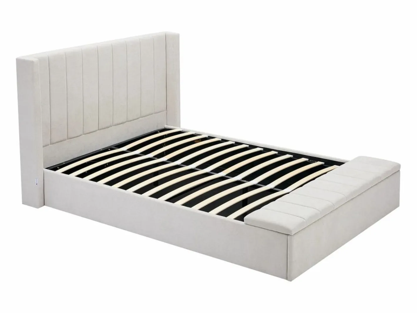 Cama con baúl 160 x 200 cm con banco en tela color - DOUINO^Vente-unique Discount