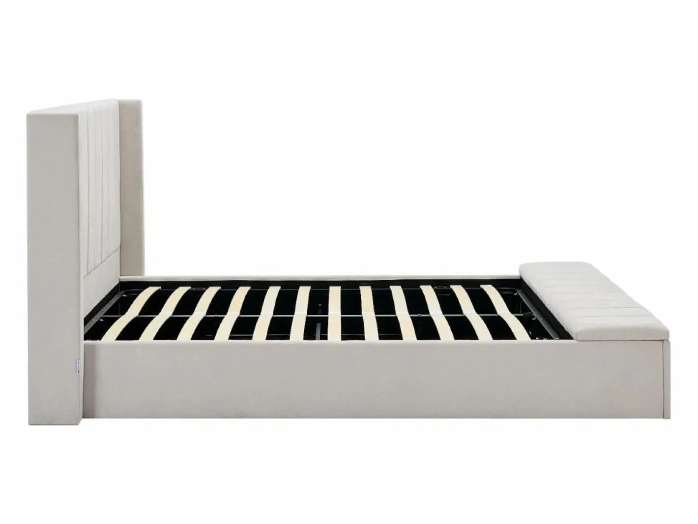 Cama con baúl 160 x 200 cm con banco en tela color - DOUINO^Vente-unique Discount