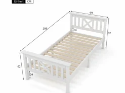 Merax Cama Infantil|Cama con cabecero - 90 x 200 cm - pino - somier -
