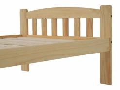 Merax Cama con cabecero - 90 x 200 cm - madera maciza - somier de láminas - color natural Color natural claro Discount