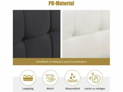 Merax Cama Con Canapé|Cama Adulto|Cama con cabecero de 140 x 200 cm con canapé abatible - LED - Piel sintética - Color (sin colchón)