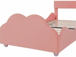Cama con cabecero en forma de nube 90 x 200 cm - terciopelo - para niños - color^Merax Online