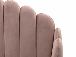Cama con cabecero ondulado 140 x 190 cm Terciopelo rosa charme vintage + colchón SAGALI^Vente-unique Discount