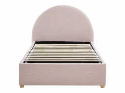 Vente-unique Cama con cajón 90 x 190 cm de terciopelo acanalado color - LIRIMO Rosa Discount
