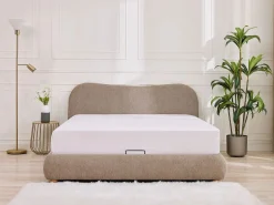Cama con cajón 140 x 190 cm en tela color - VANARI^Vente-unique New