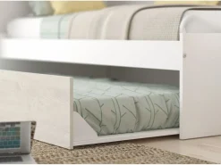 Vente-unique Cama con cajón nido 2 x 90 x 200 con armario blanco y natural - LUMOKA Color natural claro / Blanco Sale