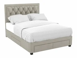 Vente-unique Cama con cajones LEOPOLD - Tela color - 180 x 200 cm Beige New