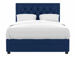 Cama con cajones LEOPOLD - Terciopelo azul - 160 x 200 cm^Vente-unique Best
