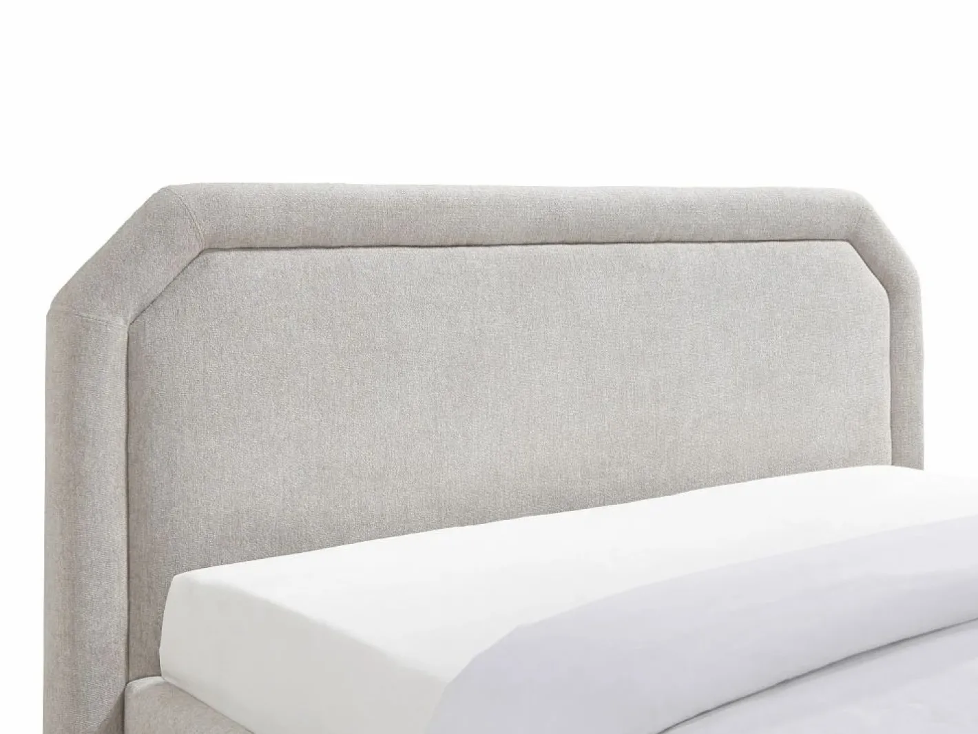 Vente-unique Cama con cajones tamaño queen 160 x 200 cm de tela color - INASTO Beige Outlet
