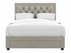 Vente-unique Cama Terciopelo|Cama con cajones tela de terciopelo 180 x 200 cm + colchón LEOPOLD