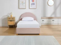 Vente-unique Cama con canapé 90 x 190 cm de terciopelo de pana color + colchón - LIRIMO Rosa Online