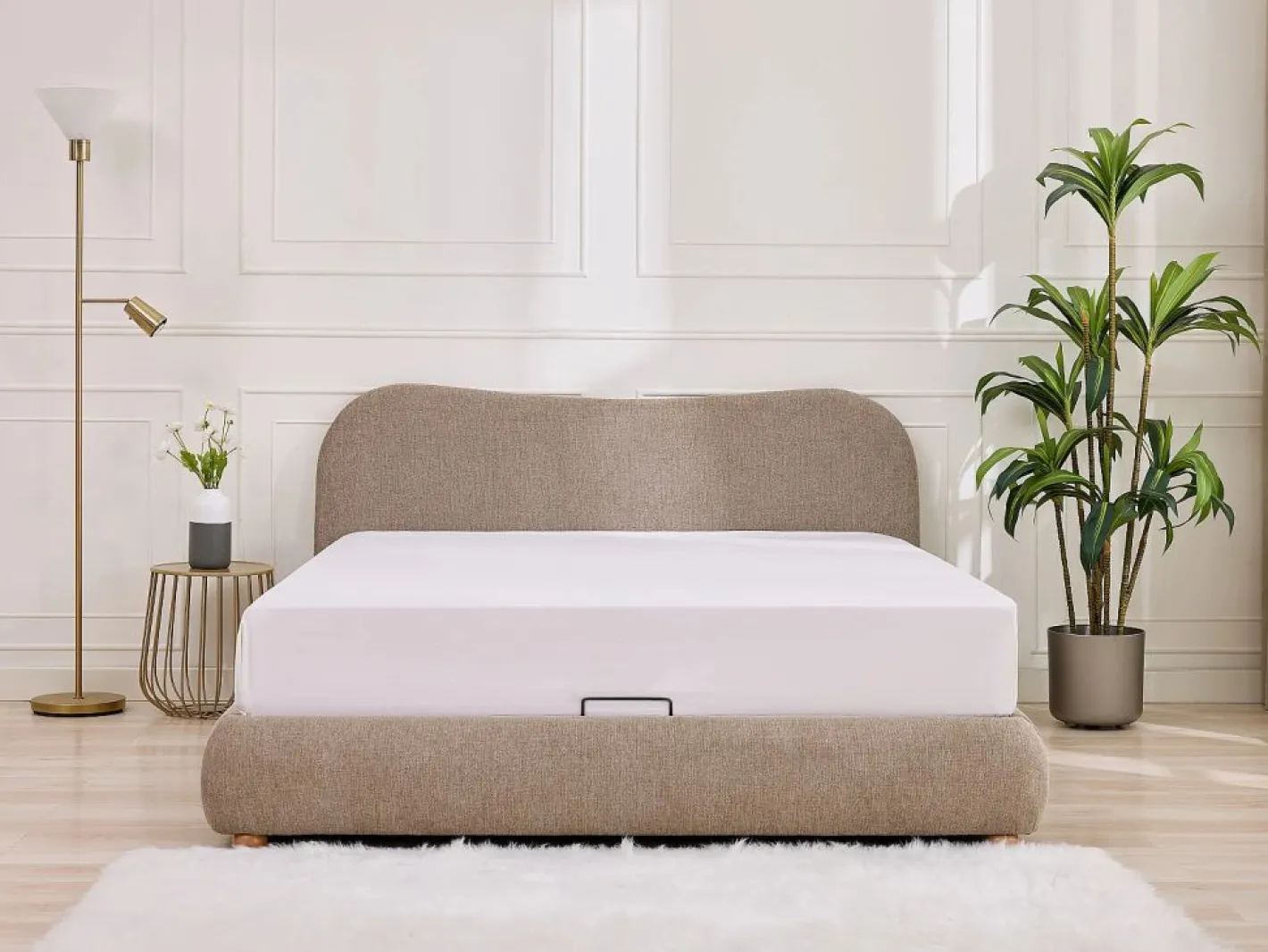 Vente-unique Cama Con Canapé|Cama con canapé 140 x 190 cm en tela color + colchón - VANARI